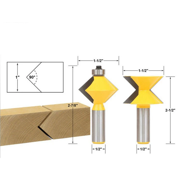 Бесплатная доставка 2 шт. 1/2 &quotхвостовик 90 градусов кромка фрезерный Набор бит
