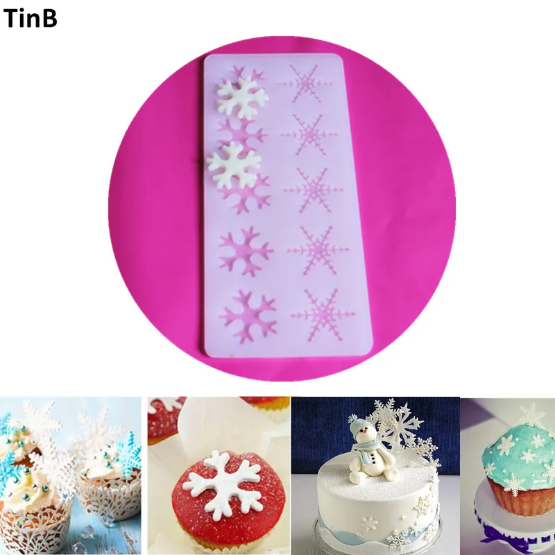 3D Рождественская Силиконовая Снежинка Форма для шоколада посуда выпечки торта