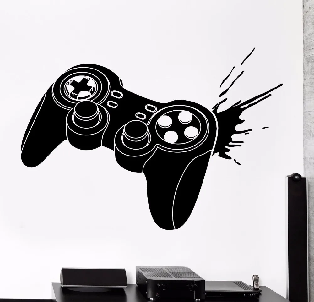 Игровой джойстик Joypad Gameplay виниловая наклейка на стену для детской комнаты