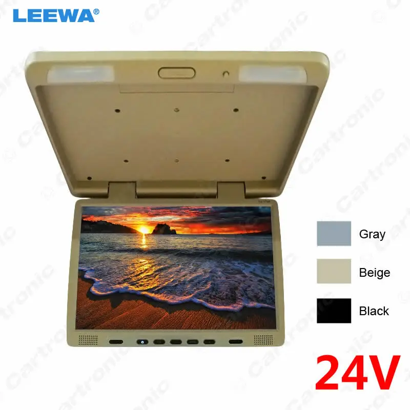 LEEWA 24 В Грузовик Автобус 17 &quotTFT ЖК-дисплей на крышу монитор откидной для