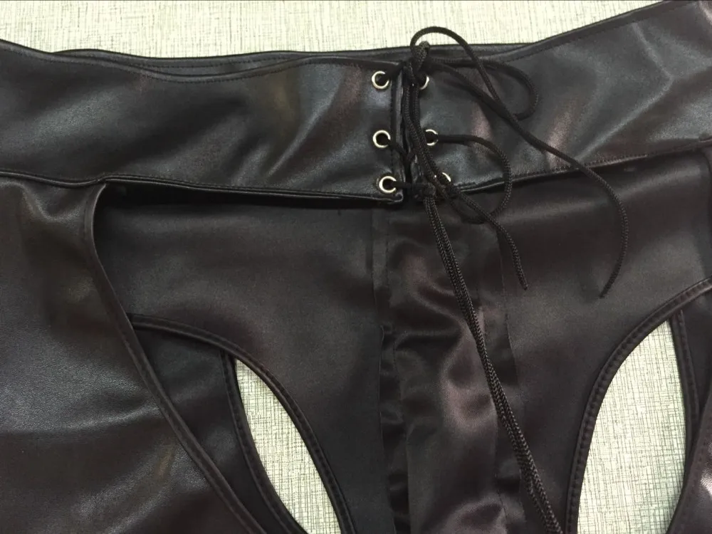 Новинка 2017 сексуальные гей мужские Леггинсы с открытой промежностью латексные