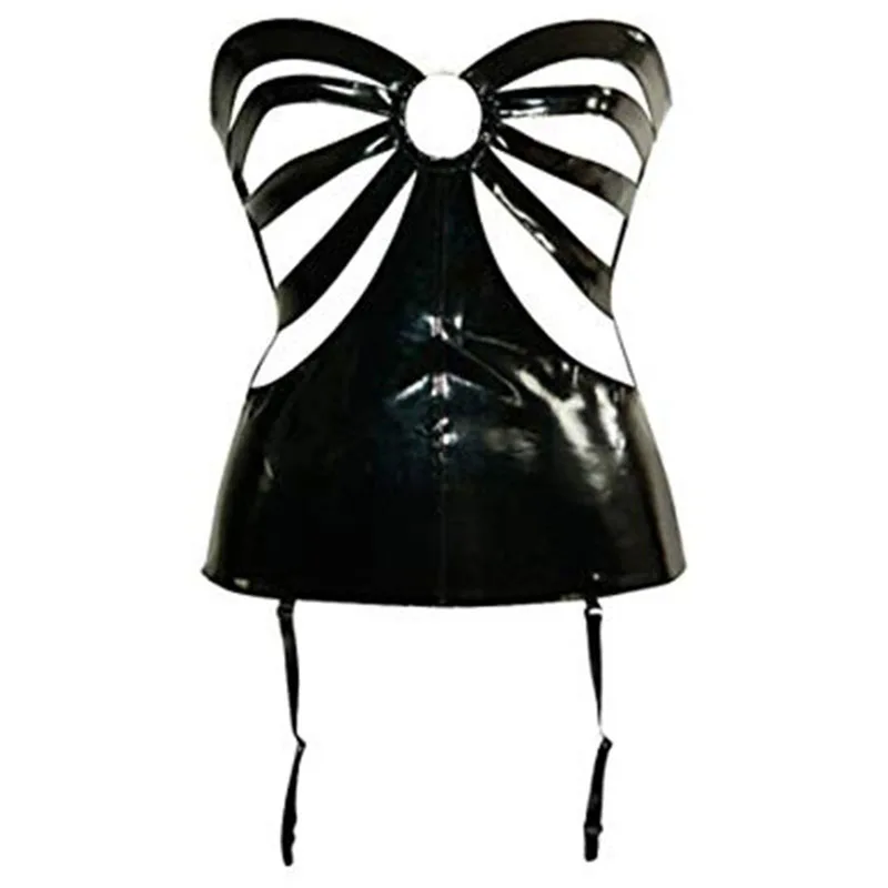 Сексуальные ножки белье Cupless Горячая с ремешками и открытым чашка виниловая кожа