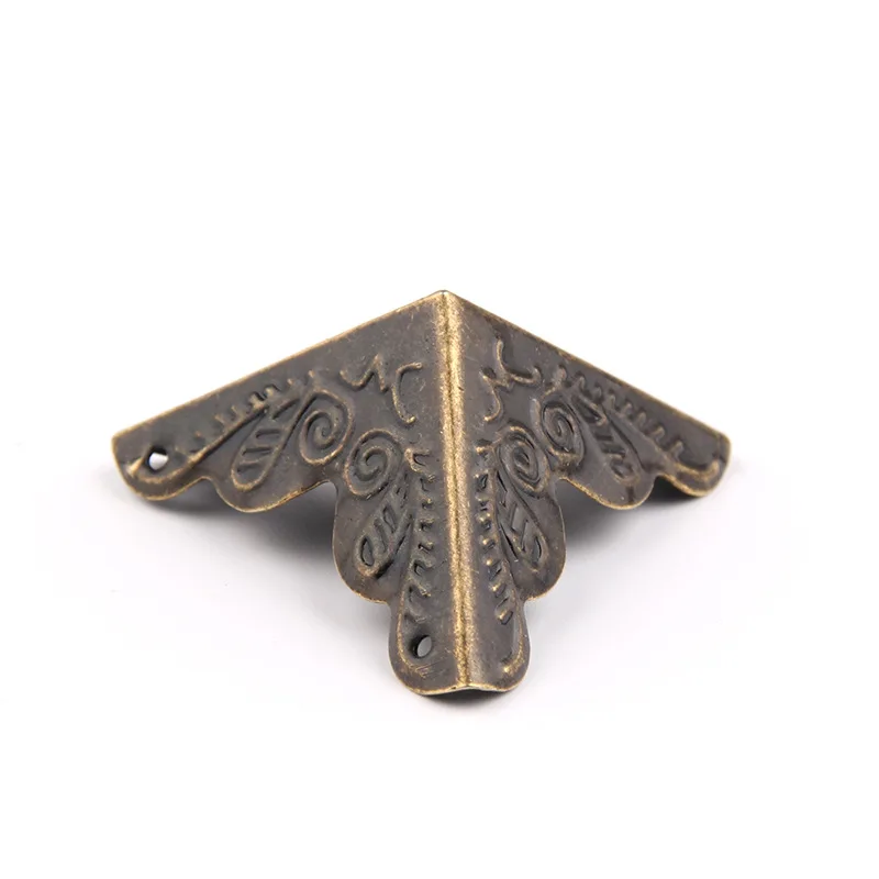 10Pcs 25 x 25mm Antique Jewelry Box Corner Foot Wooden Case Protector Bronze Tone Flower Pattern Carved Metal Crafts | Обустройство