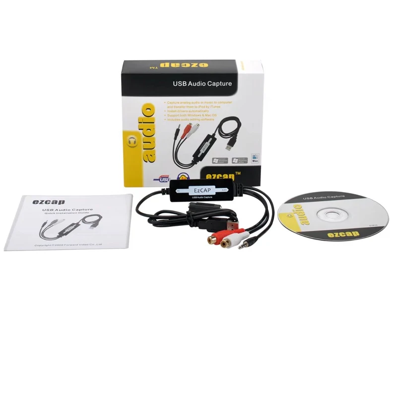 3.5mm RCA RL To MP3 converter USB Audio Capture convert Turntable Vinyl LP Cassette to save in computer for windows mac os | Электроника