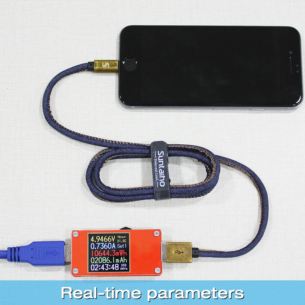 Suntaiho Ретро кабель usb зарядка для айфона для iPhone cable XS MAX X XR 7 Plus 8 Plus деним 2.4A быстрое зарядное устройство для Lightning Кабель для iPhone X 6S iPad mini зарядка для телефона