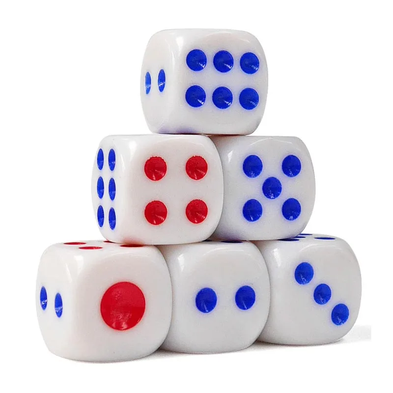 

10pcs Standard Plastic 10mm Game White Dice Die Bar Gaming Supplies YS-BUY