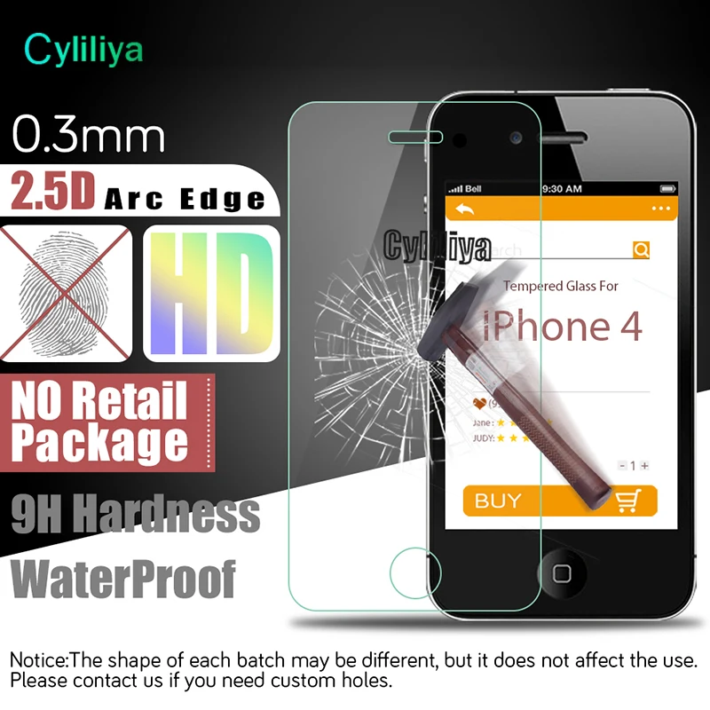500pcs Wholesale HD Clear 2.5D Tempered Glass Screen Protector for iPhone 8 plus X 5 5S SE 6 6plus 6s 7 Protective Film | Мобильные