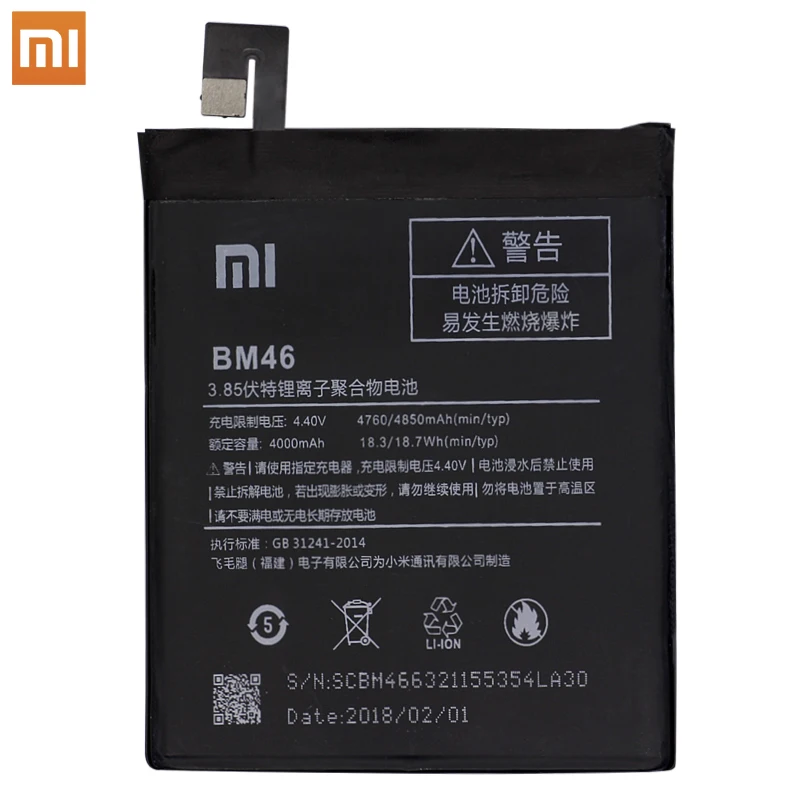 Аккумулятор Xiao Mi BM46, настоящий аккумулятор 4000 мАч для Xiaomi Redmi Note 3/Note 3 Pro, запасные аккумуляторы для телефонов, бесплатные инструменты