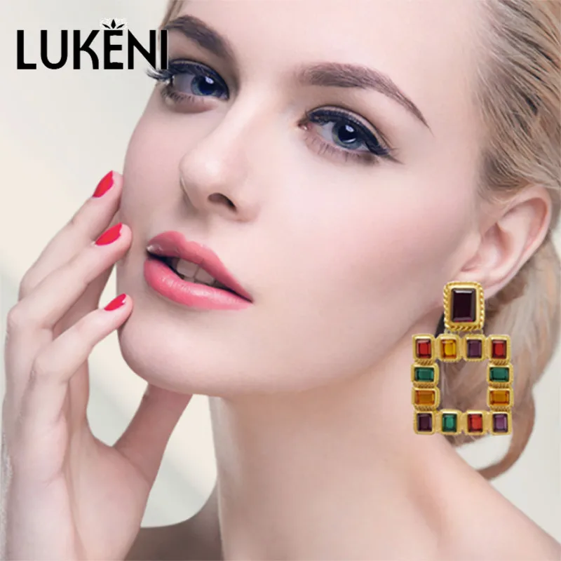 Женские Висячие серьги LUKENI модные разноцветные богемные геометрические с