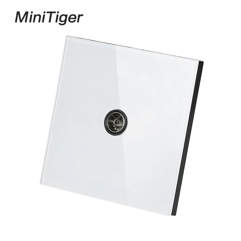 Белая Роскошная настенная розетка Minitiger с прозрачной стеклянной панелью для