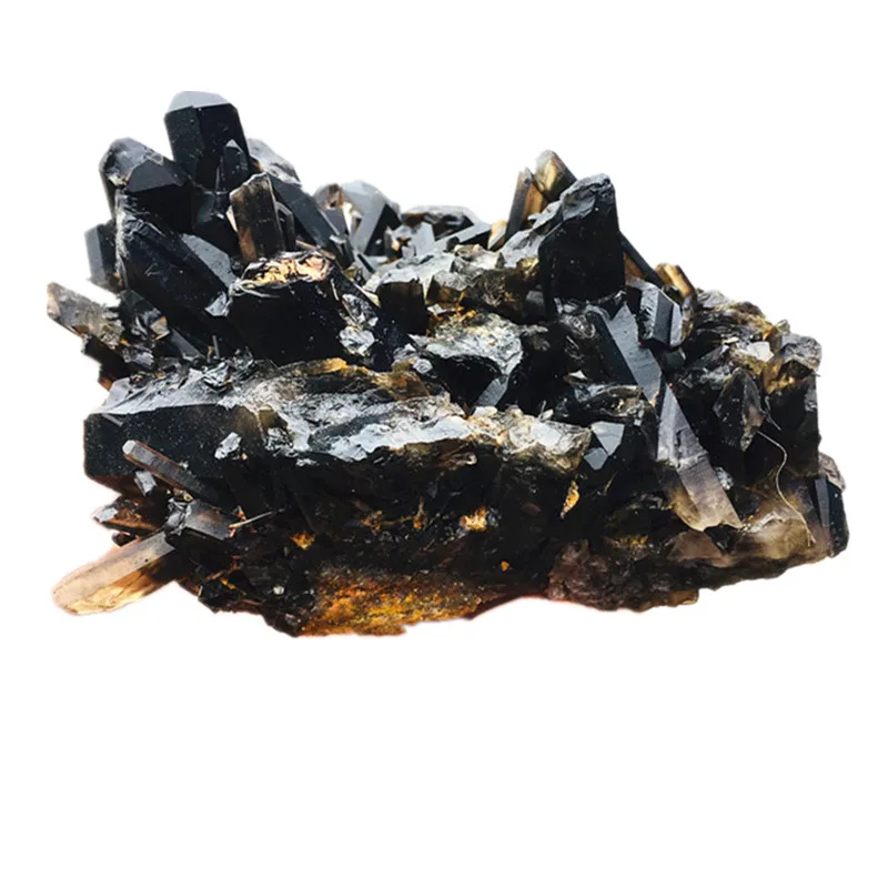 Редкий Натуральный драгоценный камень кристалл красивый черный кварцевый