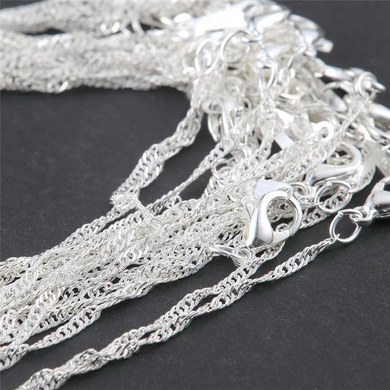 30 комплектов одежды из сплава водная волна цепь ожерелье Женские Ювелирные