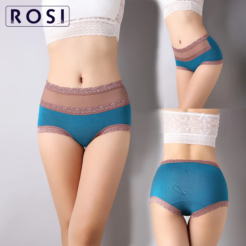 Бамбуковые трусики для женщин кружевное однотонное сексуальное бесшовное