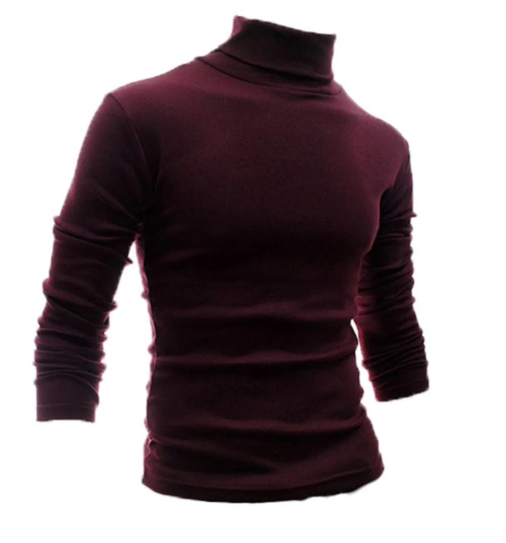 CnWay 2016 Пуловеры Мужчины Свитера Новый Slim Fit Зима Водолазка Повседневная Трикотаж