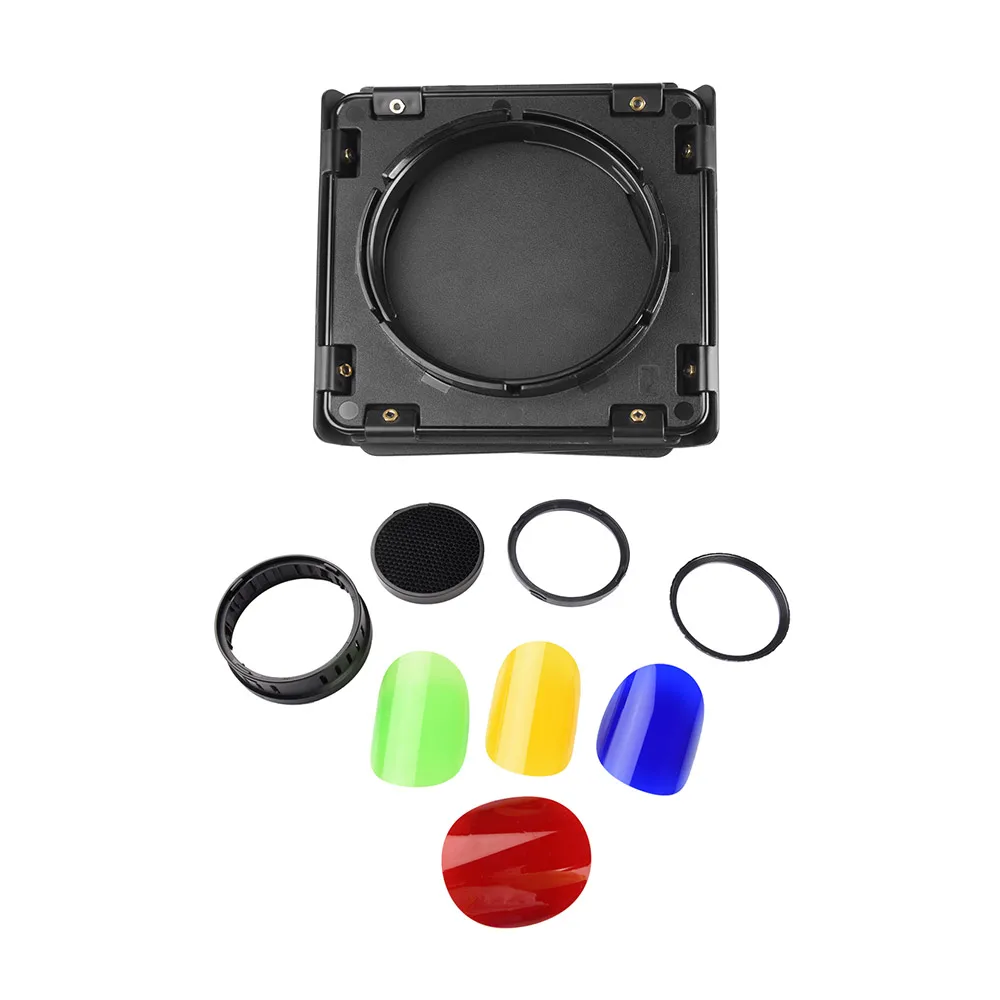 Godox BD08 дверь амбара сотовая сетка и 4 Цвета Гелевые фильтры набор для AD400PRO
