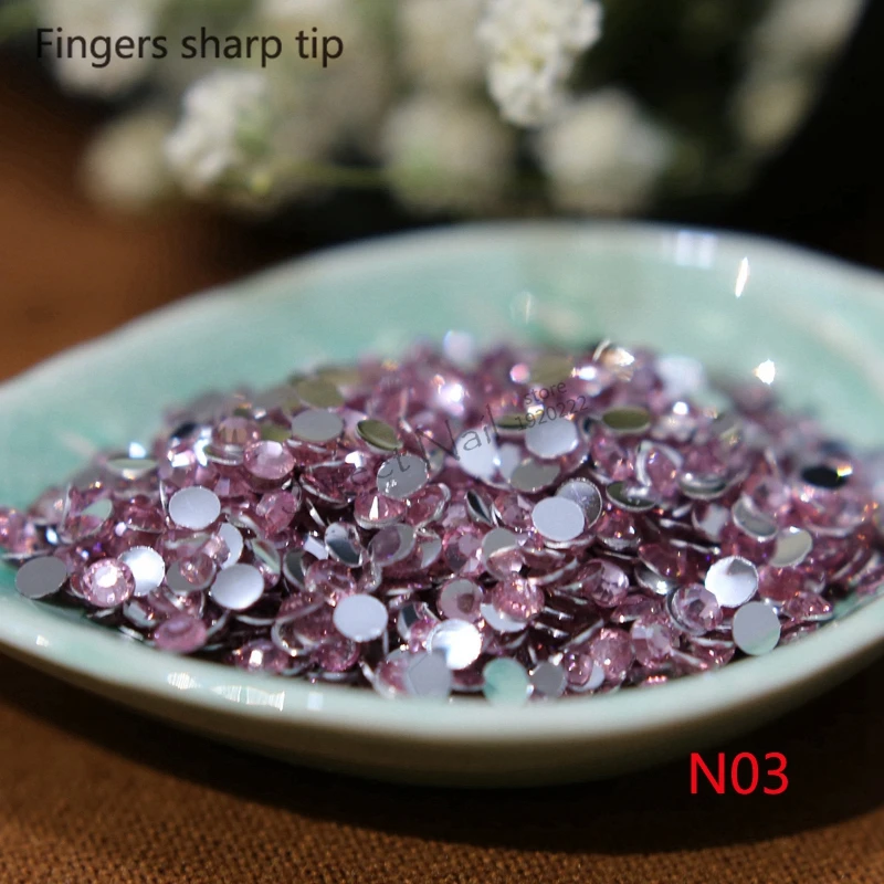 5000 шт. SS6 светильник-розовый 14 граней полимерные круглые стразы сверкающие s