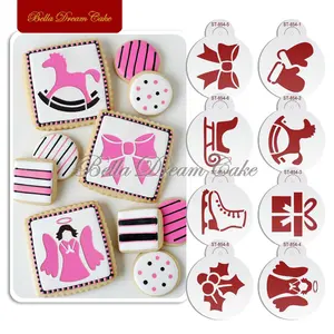 Счастливого Рождества Ангел лук сани дизайн трафарет для печенья кофе Шаблон трафарет, помадка sugarcraft украшения торта инструменты для выпечки