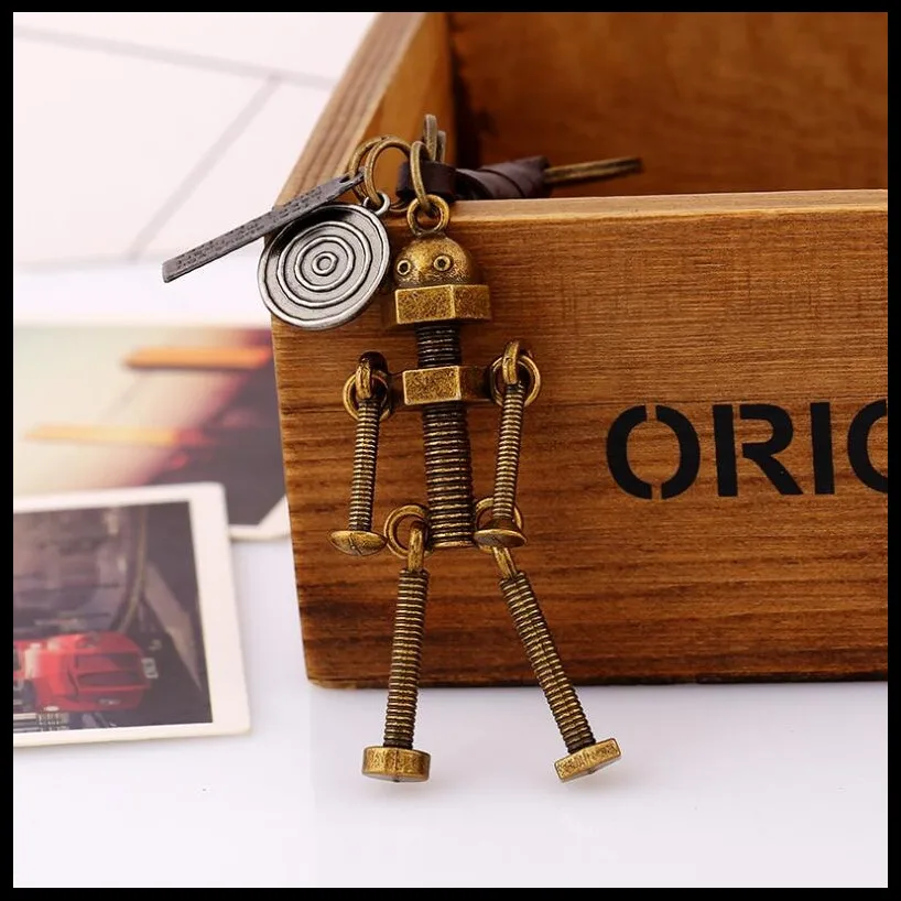 2019 Новая мода креативный винт робот Подвески на брелки для ключей сумка