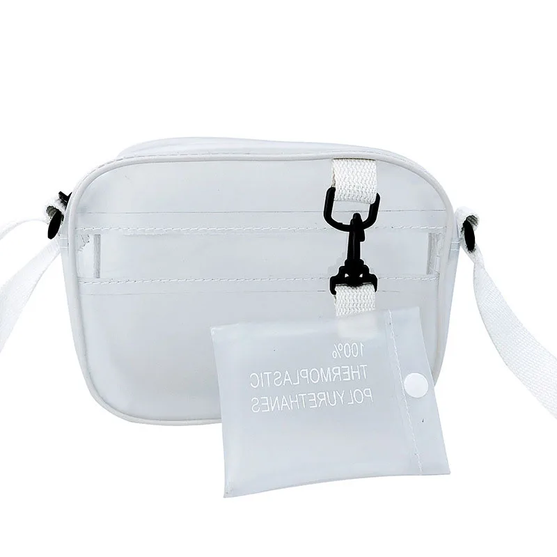 

Women Shoulder Bag PVC Transparent Zipper Adjustable Strap Casual Crossbody Messenger Bags FA$3