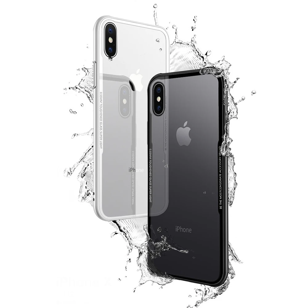 2018 Tempered Glass Phone Case for iPhone X 10 0.55MM Protective Mobile Cover Cases Accessories |