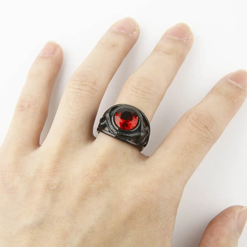 Мужское двойное кольцо Valily из нержавеющей стали с красными/черными/зелеными