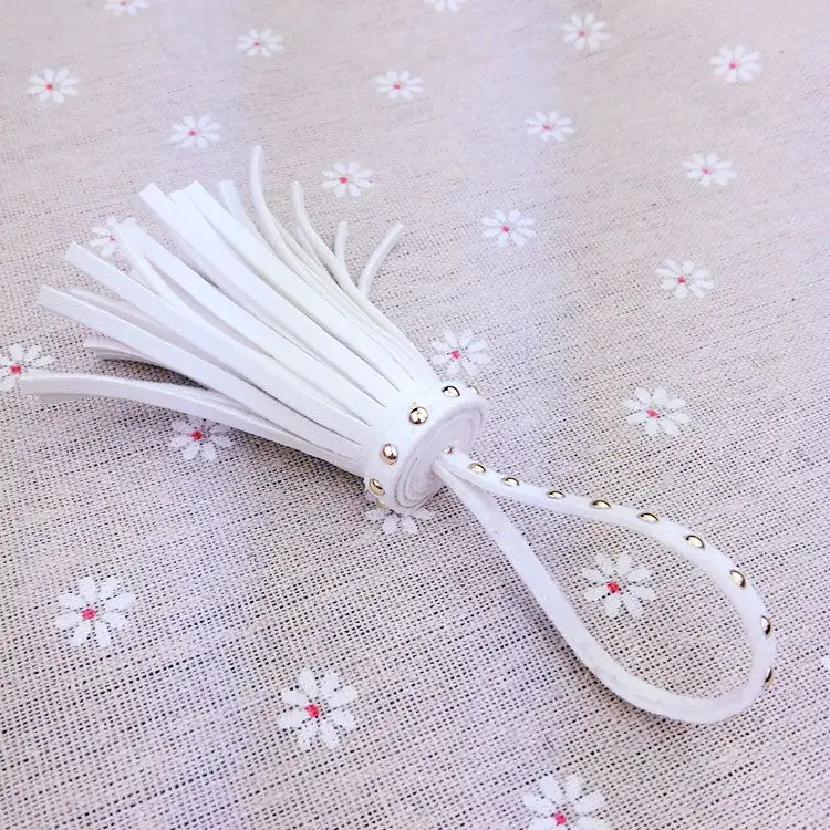 10 шт./лот бархатные заклепки с кисточкой Автомобильный Брелок-держатель цепочка