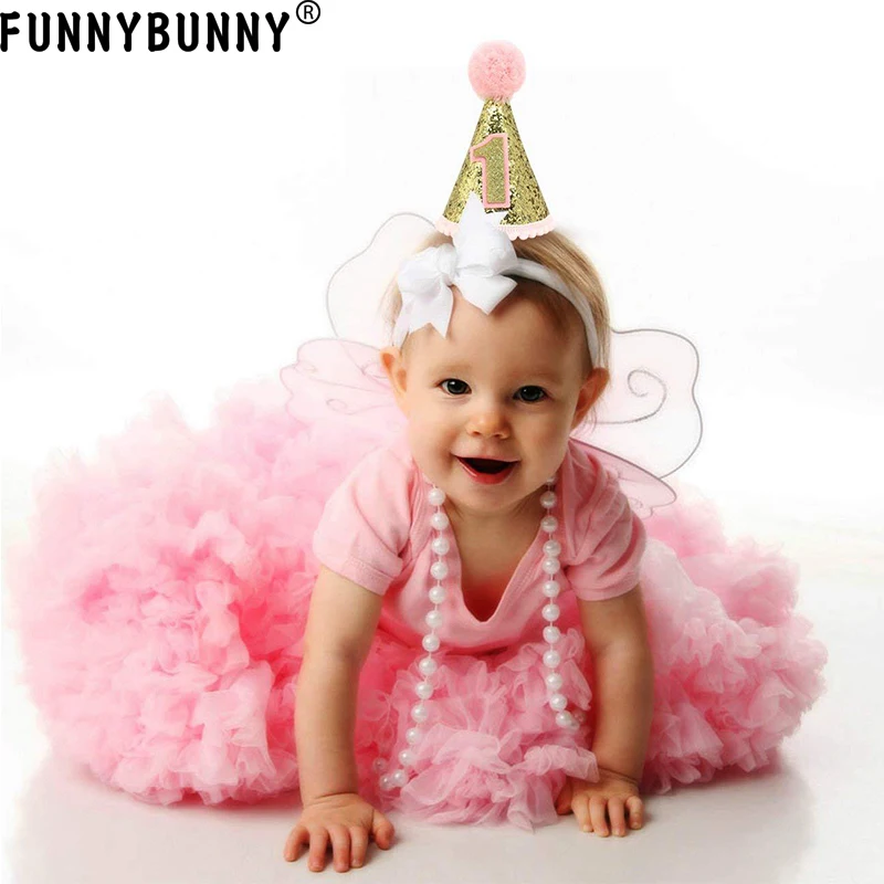 FUNNYBUNNY/Золотая блестящая шляпа принцессы для первого дня рождения с регулируемой