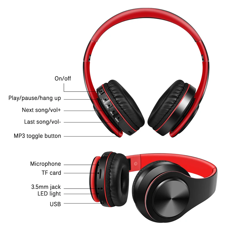 Новинка, Bluetooth наушники, бас, спортивные наушники, поддержка TF AUX с микрофоном для ПК, мобильного телефона, портативная гарнитура, лучшая