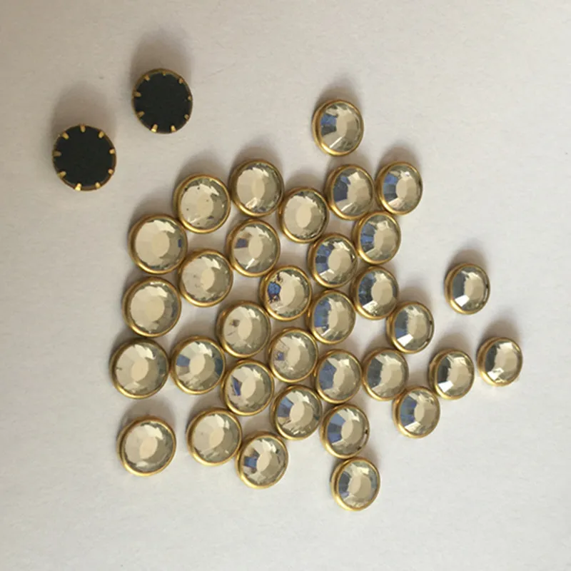 500 шт/лот DMC исправление горный хрусталь 7 мм кристалл алюминиевый обод Стразы Hotfix