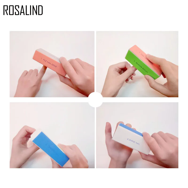 ROSALIND Профессиональный красочный 4 способ пилки для ногтей буферный
