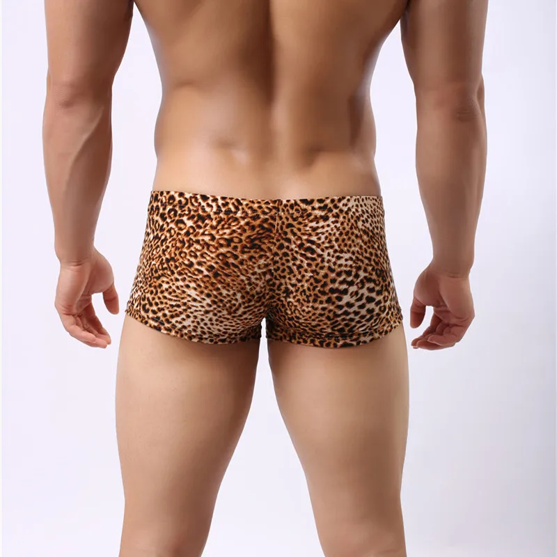3 шт. сексуальные мужские боксеры леопардовое мягкое дышащее нижнее белье