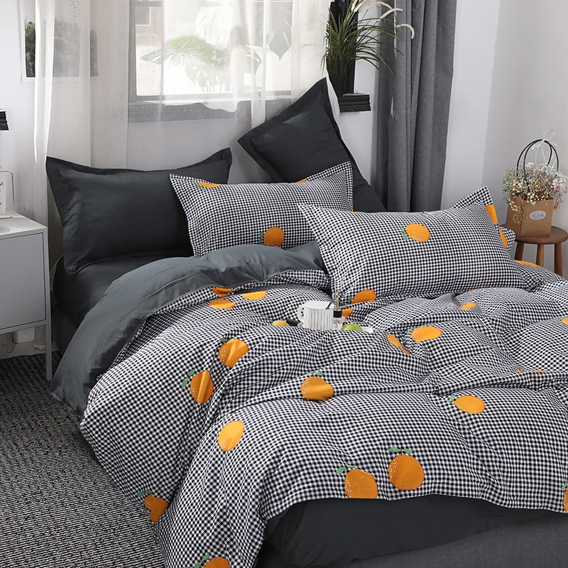 Новый стиль в 2019 году плед оранжевый Четыре комплекта постельных