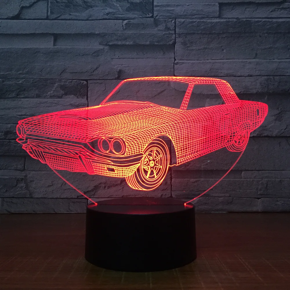 

Модель автомобиля светодиодная 3D лампа Usb Иллюзия красочная настольная лампа Дети Спальня ночсветильник домашняя атмосфера лампа Прямая п...