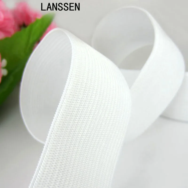 

5yards 1-1/2" White Soft Knit Braided Elastic Webbing Band For Sewing Garment Accessories 40mm braided elastic