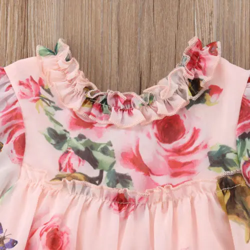 Toddler Kids Baby Girls Chiffon Flower Party Pageant Tulle Tutu Dress Sundress | Детская одежда и обувь