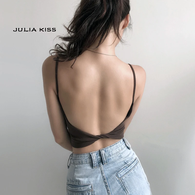 

Women Twist Back Slinky Padded Top