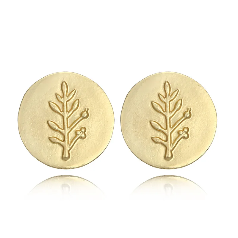 2019 новые модные ювелирные изделия круглые дерево выдалбливают Скраб серьги