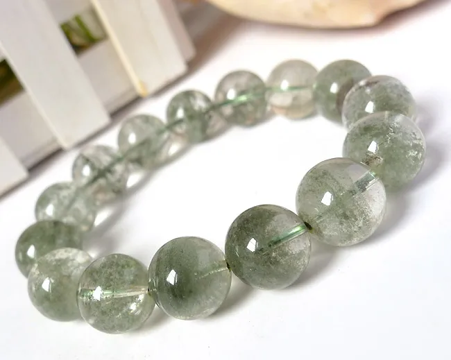 14 мм натуральный зеленый фантомный кварцевый хлорит корнуопийный Кристалл