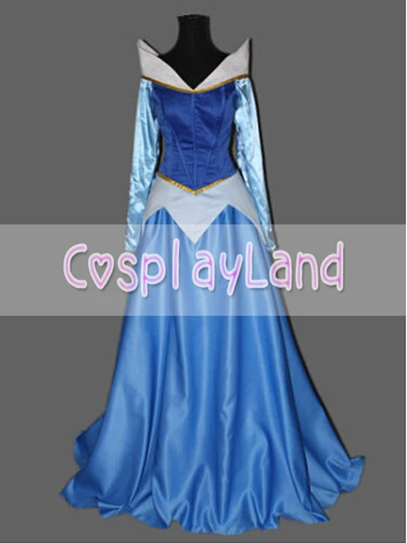 Спящая Красавица Аврора принцесса голубое платье Косплей Костюм для взрослых