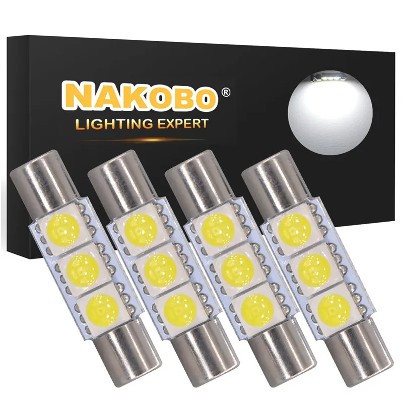 Новый 4 шт. супер яркий 29 мм 3 SMD 5050 фестон светодиодный светильник низкое