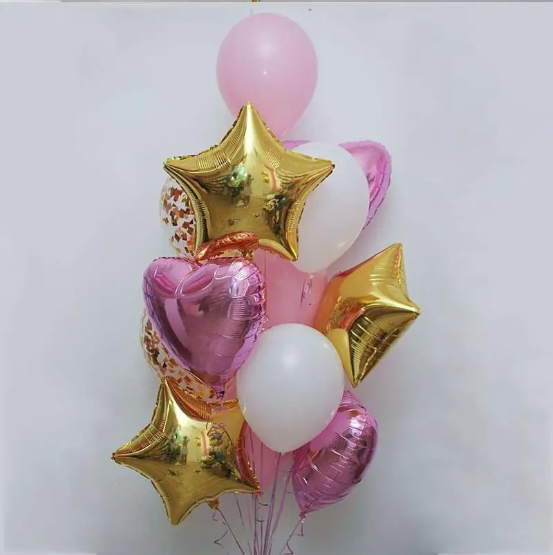 13 шт./лот 18 дюймов красные черные из фольги Звездные шары 12 золотые серебряные