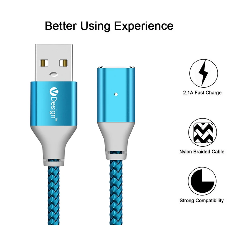 3/6/10 футов USB Type C/Micro USB/IOS Магнитный кабель сильный плетеный Быстрый зарядный