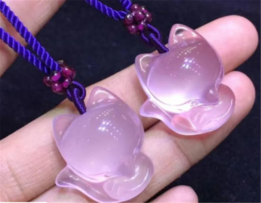 Женское Ожерелье в форме лисы кулон 35x24x11 мм|quartz crystals|natural quartzquartz crystal pendant |