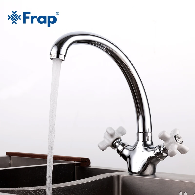 FRAP смеситель для кухонной раковины с двумя ручками холодной и горячей воды кухни