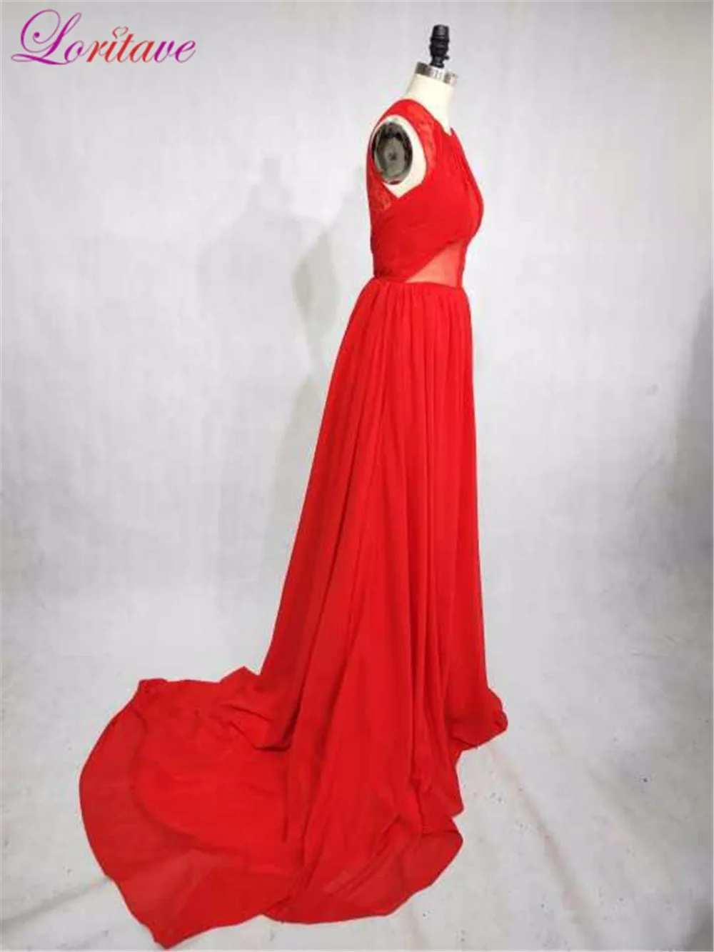 Loritave вечерние платья без рукавов Выпускные длинные кружевные с круглым вырезом