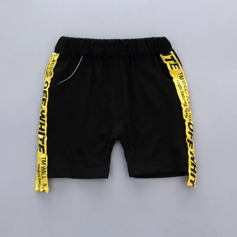 Summer Yellow Casual Children Sets Version 1-4 Years Boys T-shirts and Shorts Baby Letter Pocket Short-sleeved | Детская одежда и