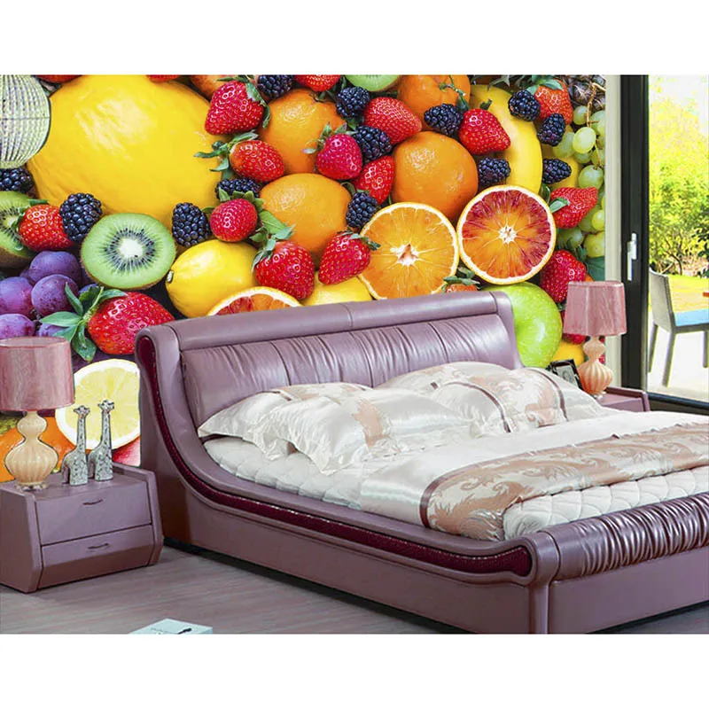 Custom 3D printing Waterproof wallpapers Beautiful Fresh Fruit background living room mural home Decor 2016 papel de parede#364 | Дом и сад