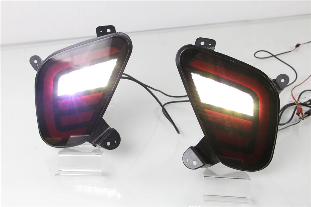 2pcs For Mitsubishi Eclipse Cross 2018 2019 Multi-functions LED Rear Bumper Reflector Lamp Brake + Turn Signal Reverse Light | Автомобили
