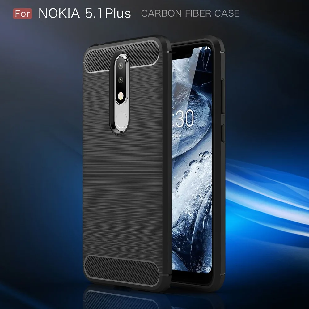 Чехол из углеродного волокна 5 7 дюйма для Nokia X5 чехол 1 Nokia5.1 Plus TA 1109 2018