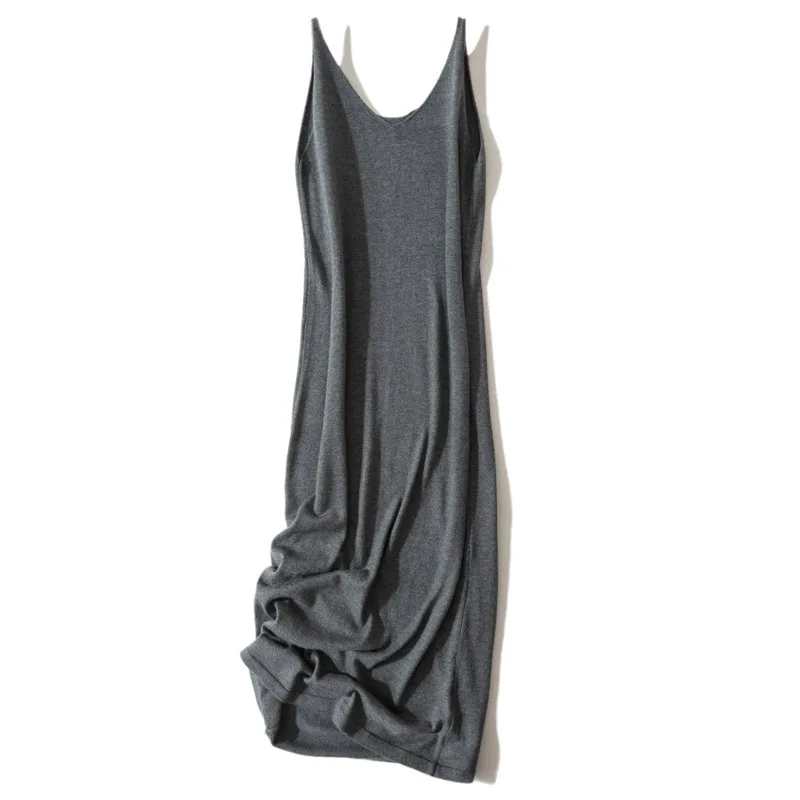 2019 сезон весна лето для женщин Новый длинное платье юбка жилет вязаное тонкий |